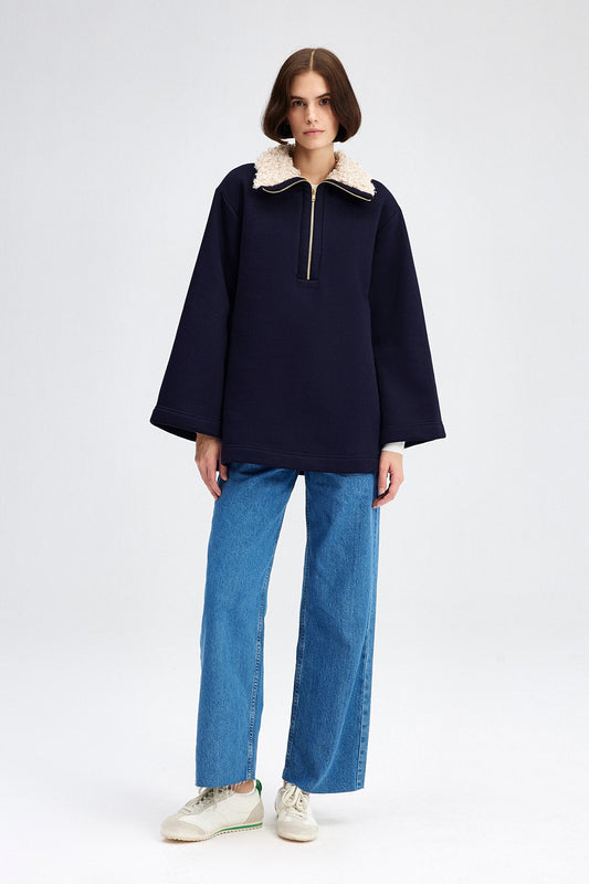 YAKASI KÜRKLÜ SWEATSHIRT