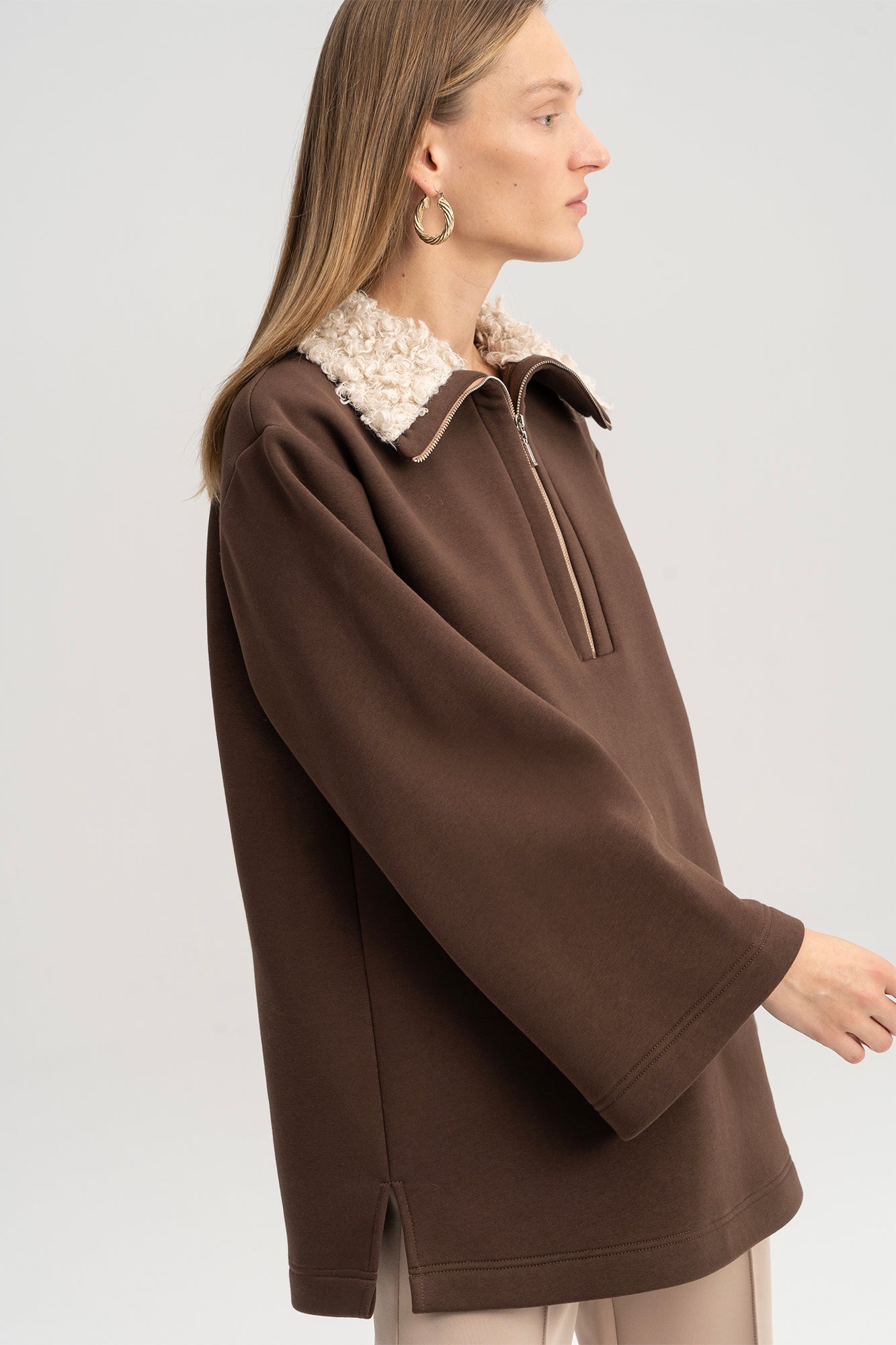 YAKASI KÜRKLÜ SWEATSHIRT