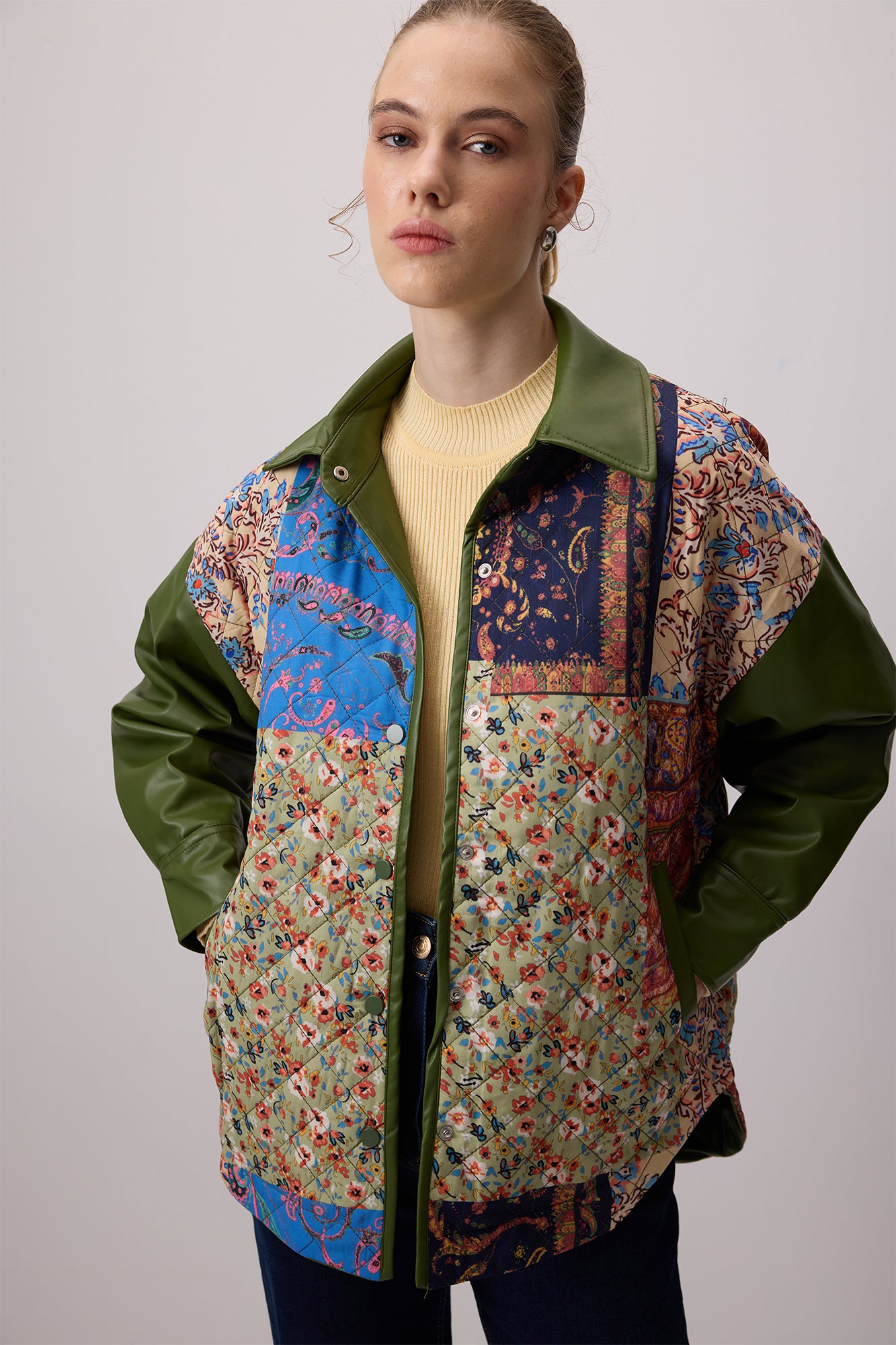 PATCHWORK DESENLİ CEKET