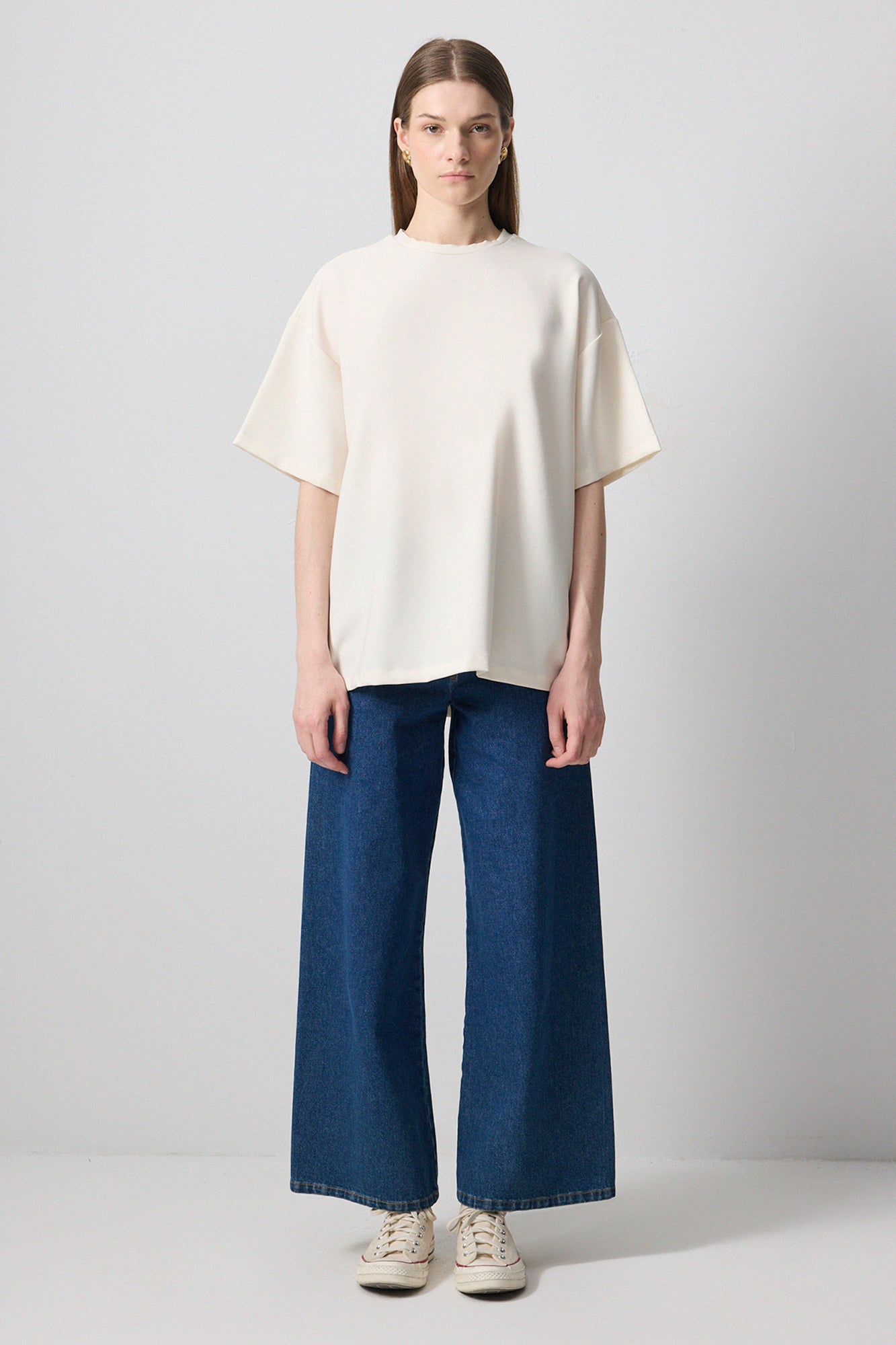 KISA KOLLU KREP T-SHIRT