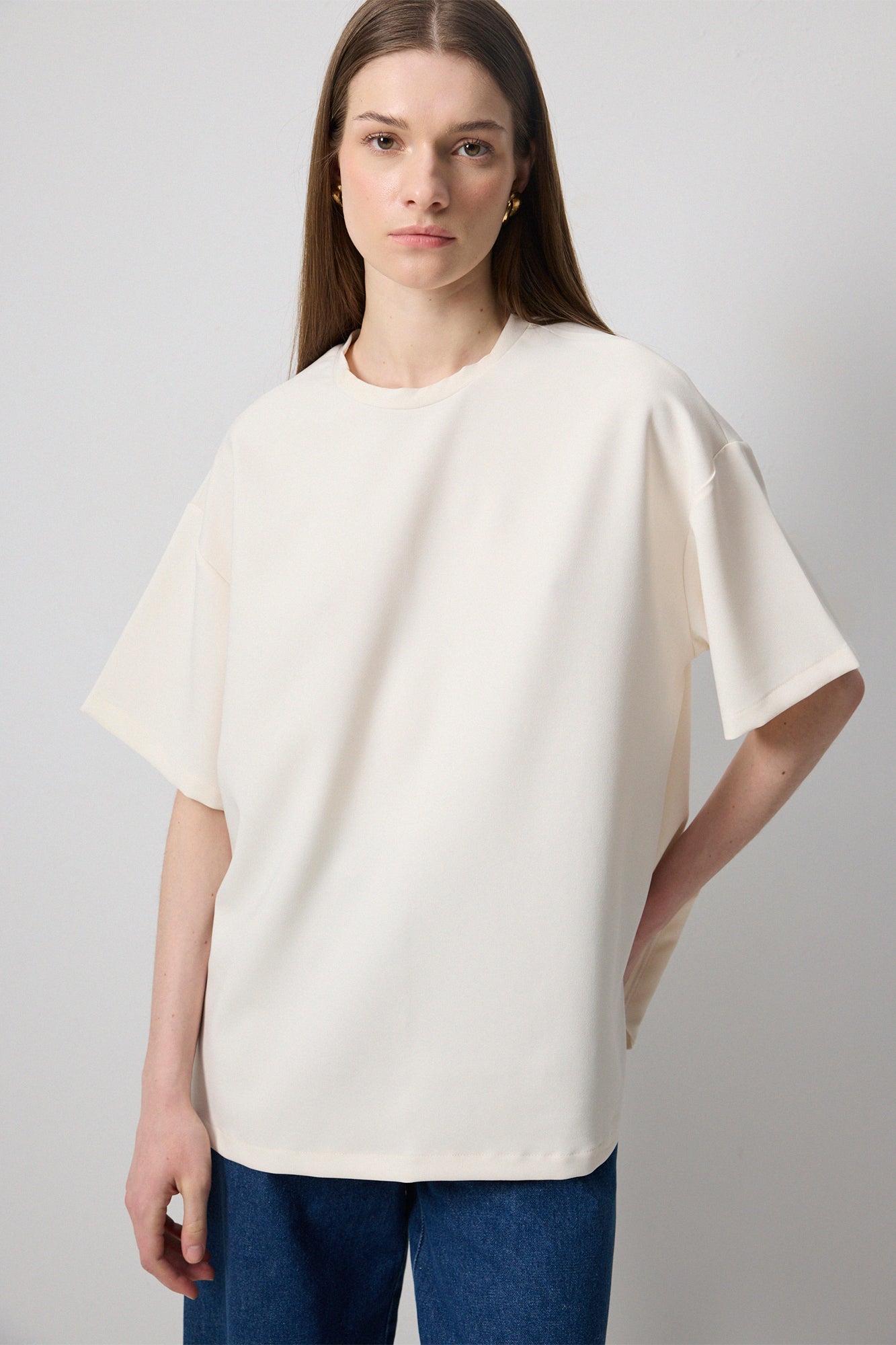 KISA KOLLU KREP T-SHIRT