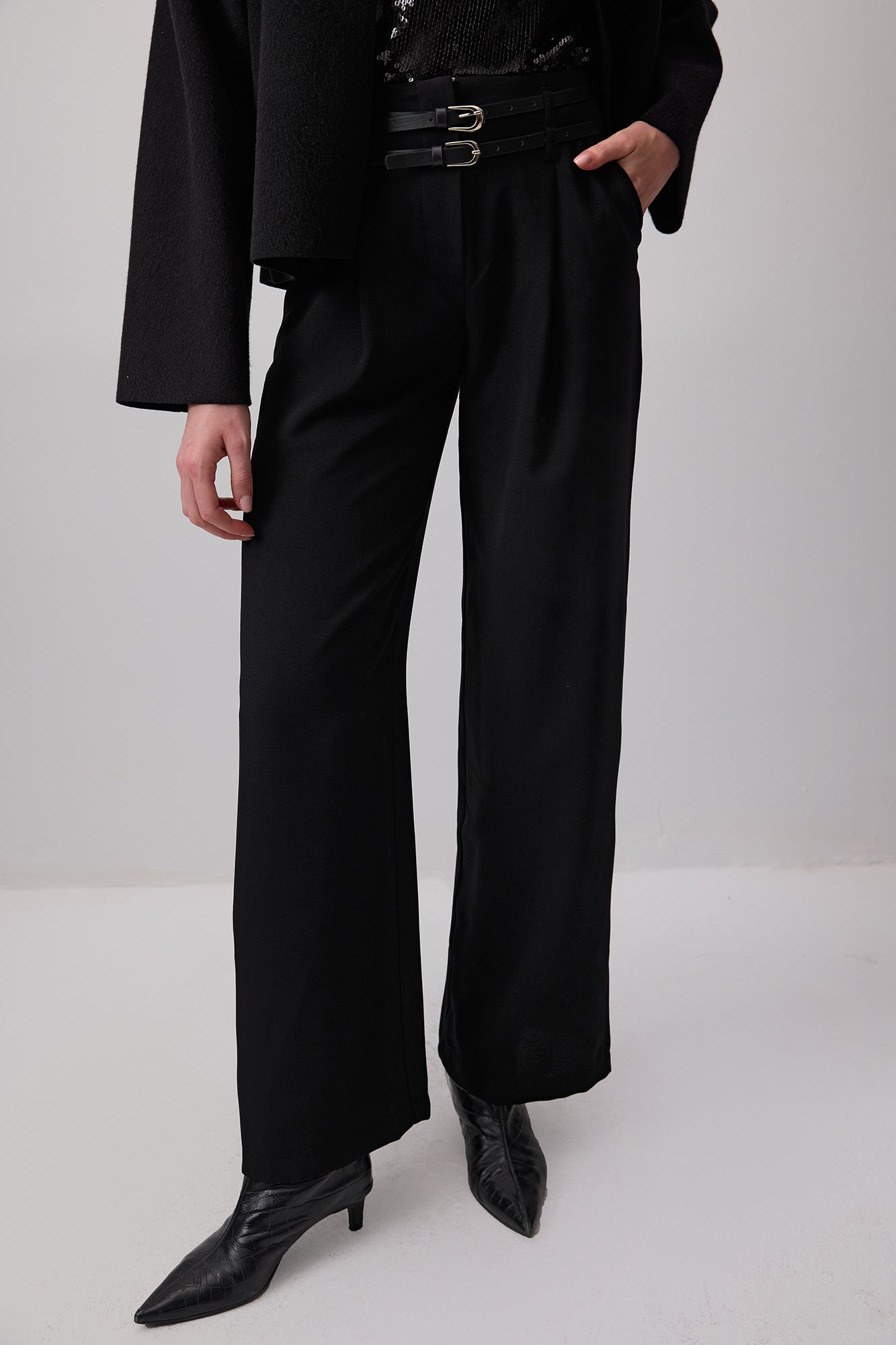 ÇİFT KEMERLİ KREP PANTOLON