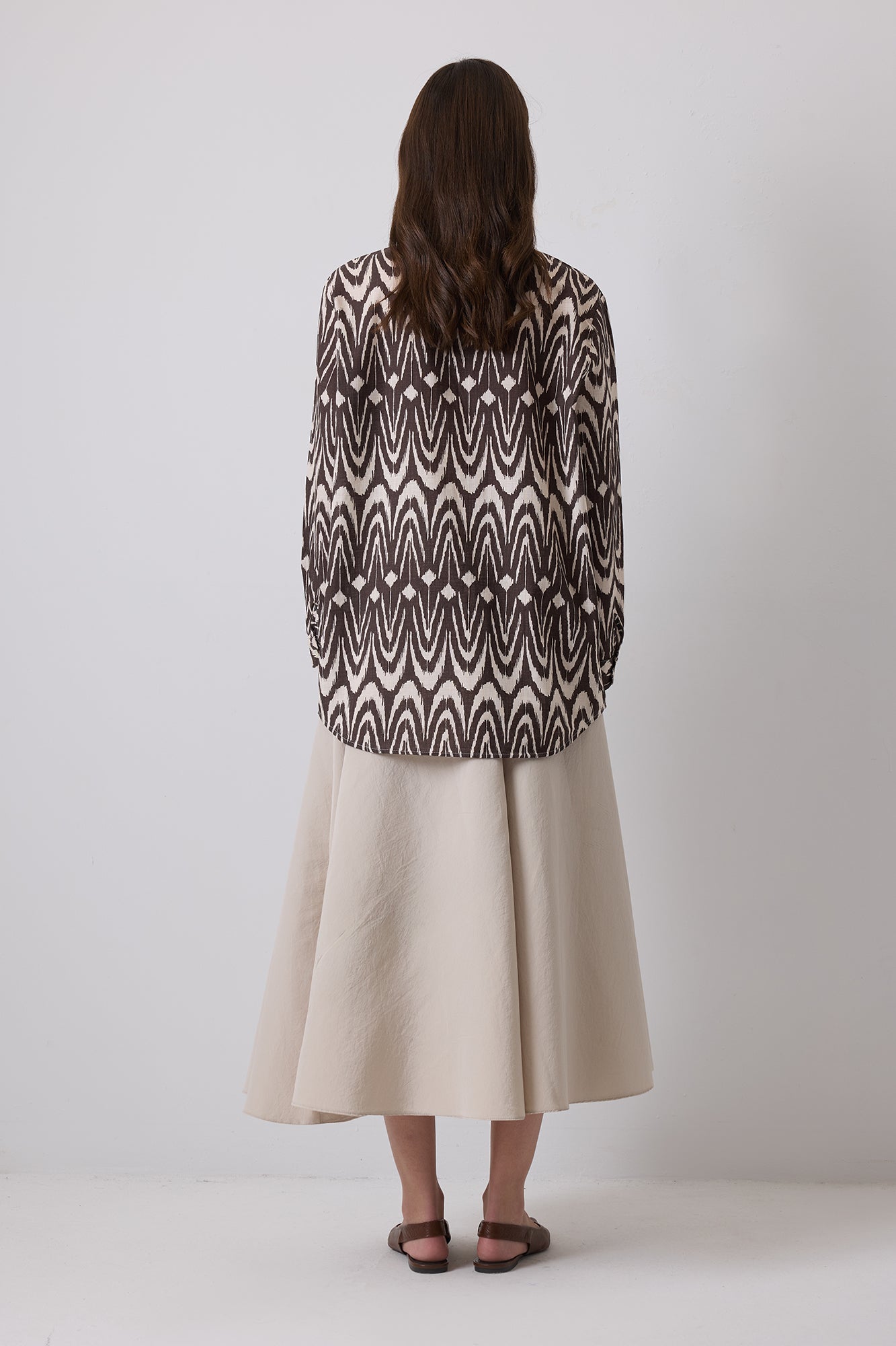 %100 PAMUKLU DESENLİ OVERSIZE GÖMLEK