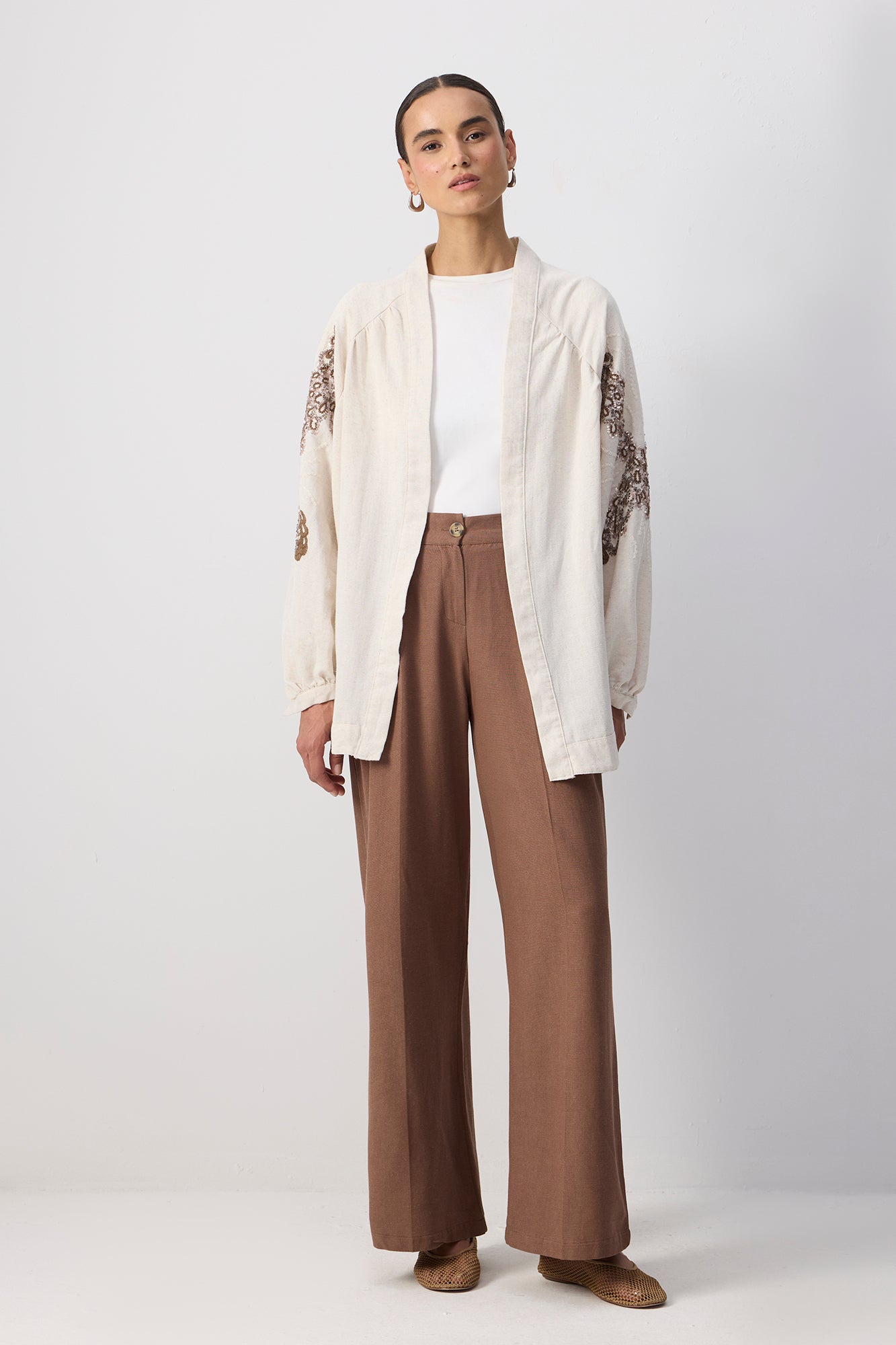 PUL İŞLEMELİ OVERSIZE KİMONO