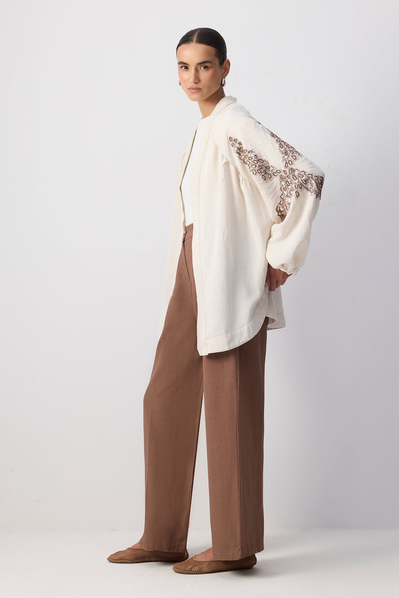 PUL İŞLEMELİ OVERSIZE KİMONO