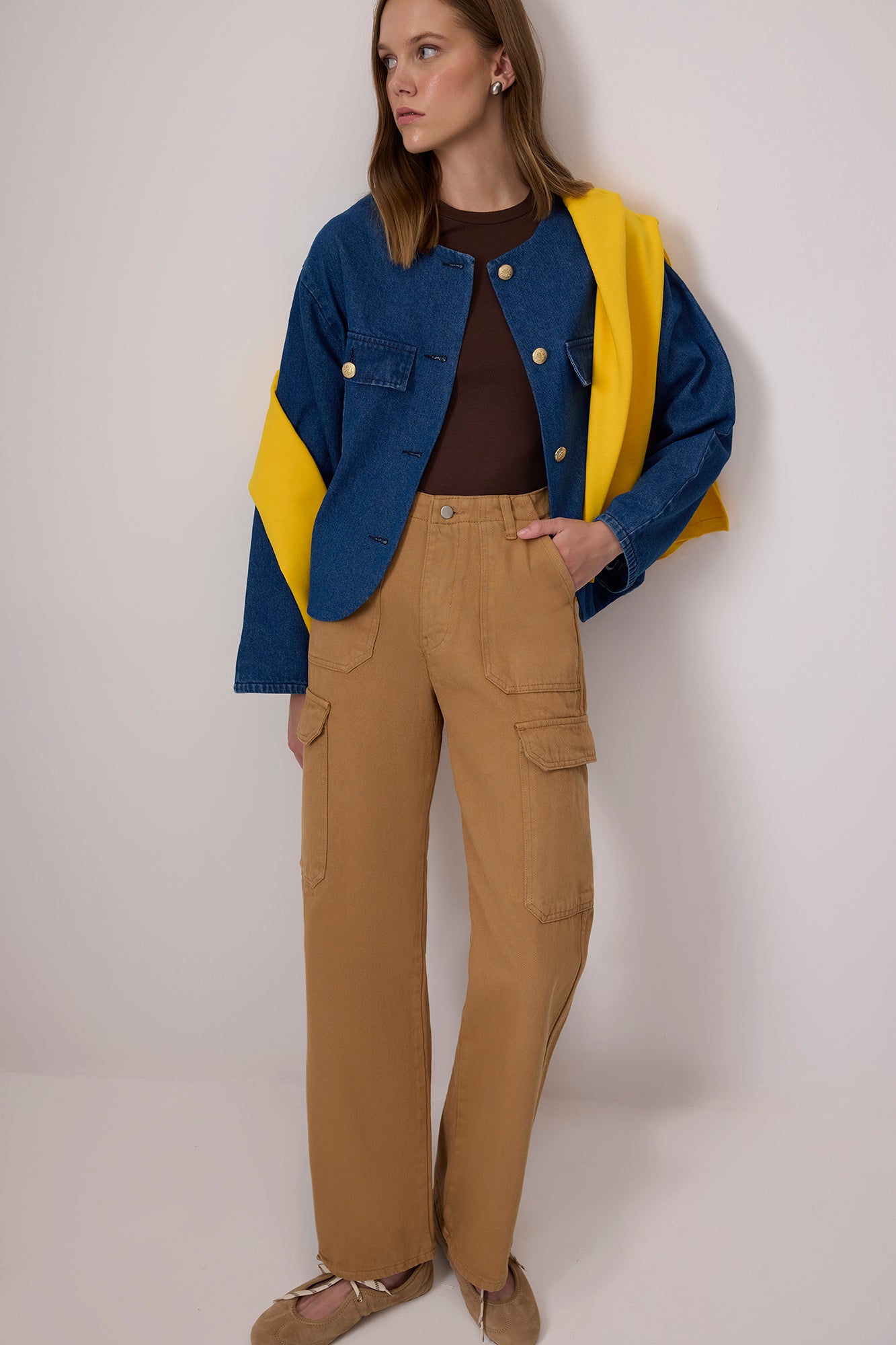 %100  PAMUK GABARDIN KARGO PANTOLON