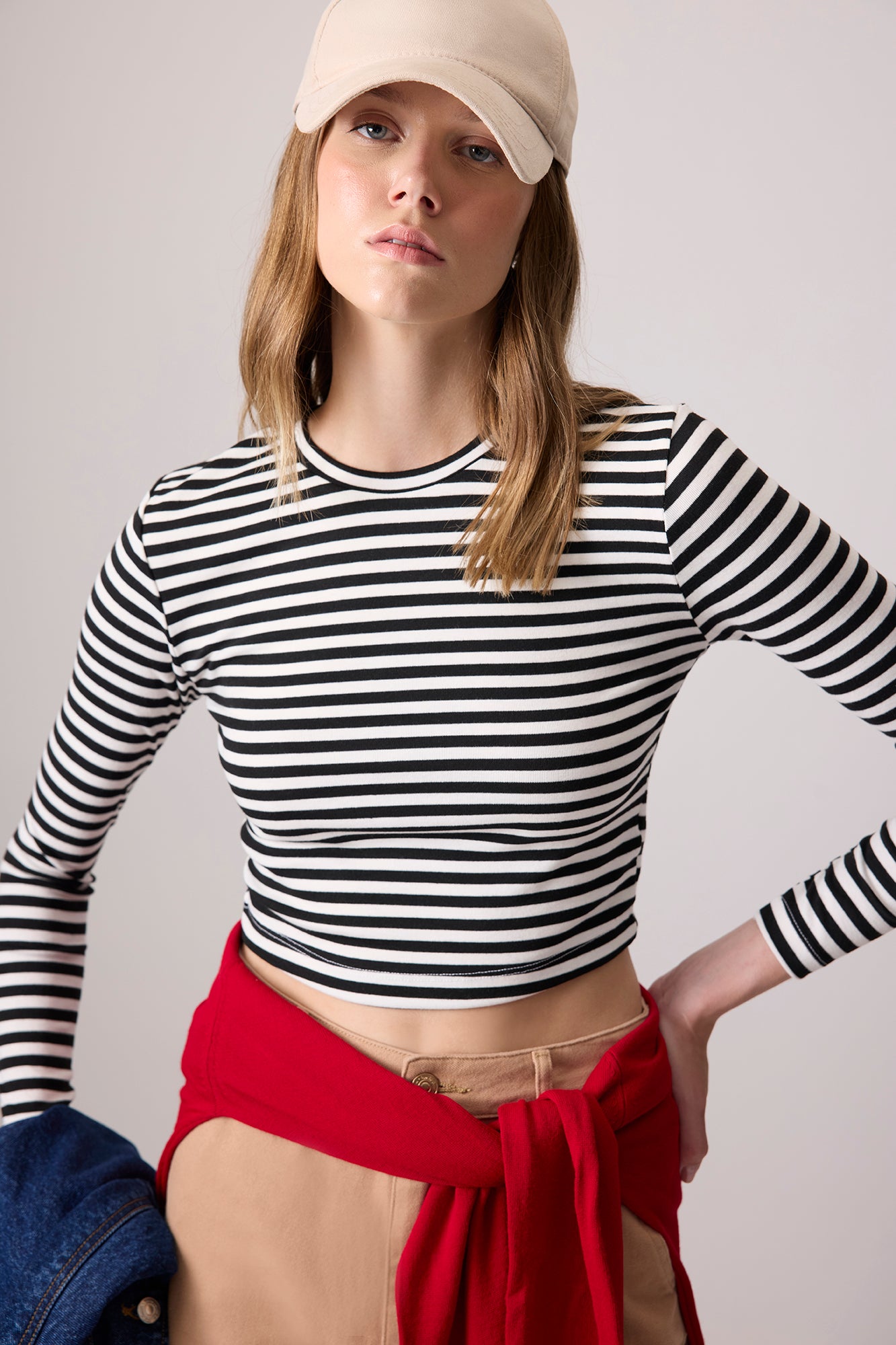 %100  PAMUK ÇİZGİLİ BASIC ÖRME TSHIRT