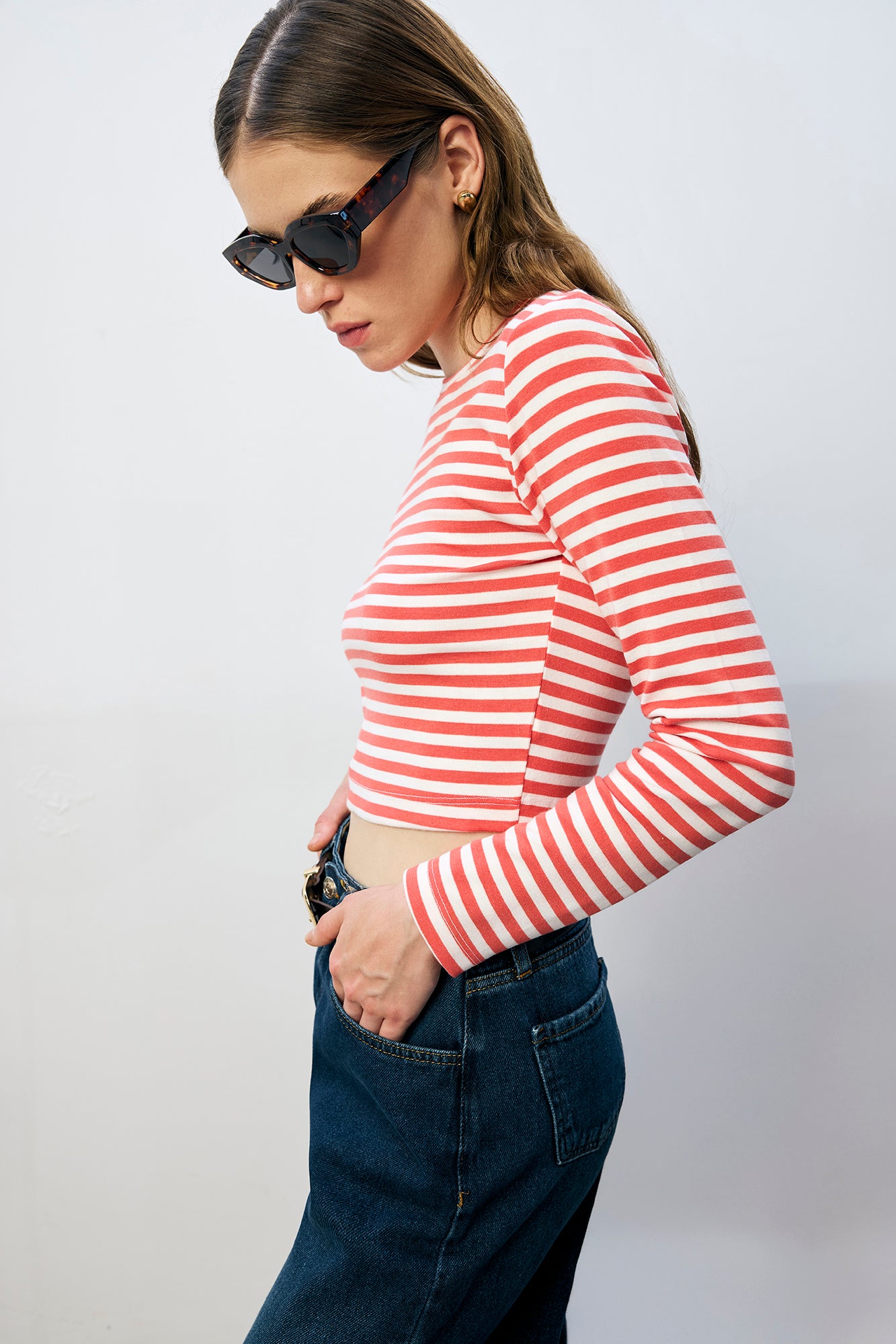 %100  PAMUK ÇİZGİLİ BASIC ÖRME TSHIRT