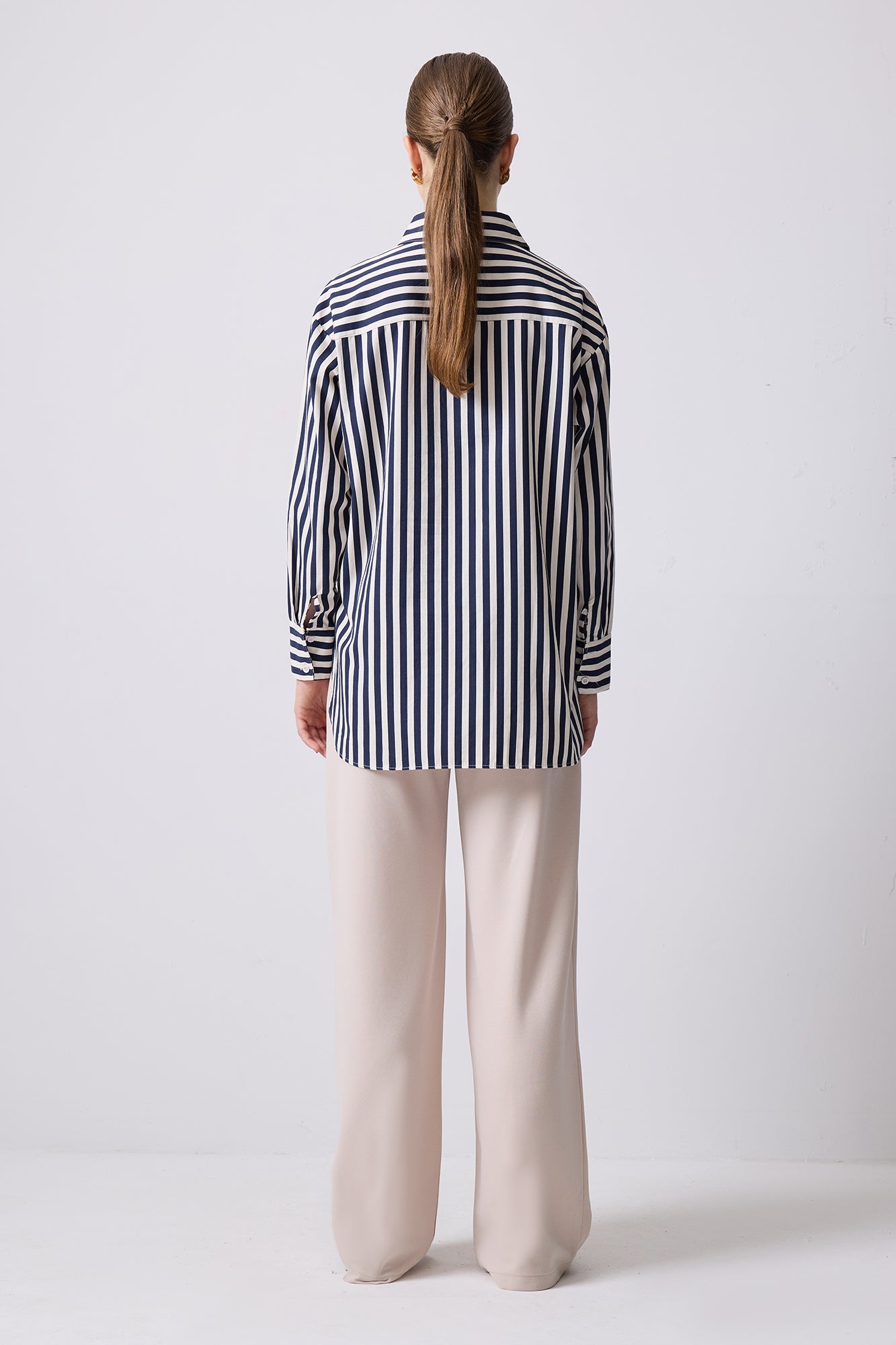 KALIN ÇİZGİLİ OVERSIZE GÖMLEK