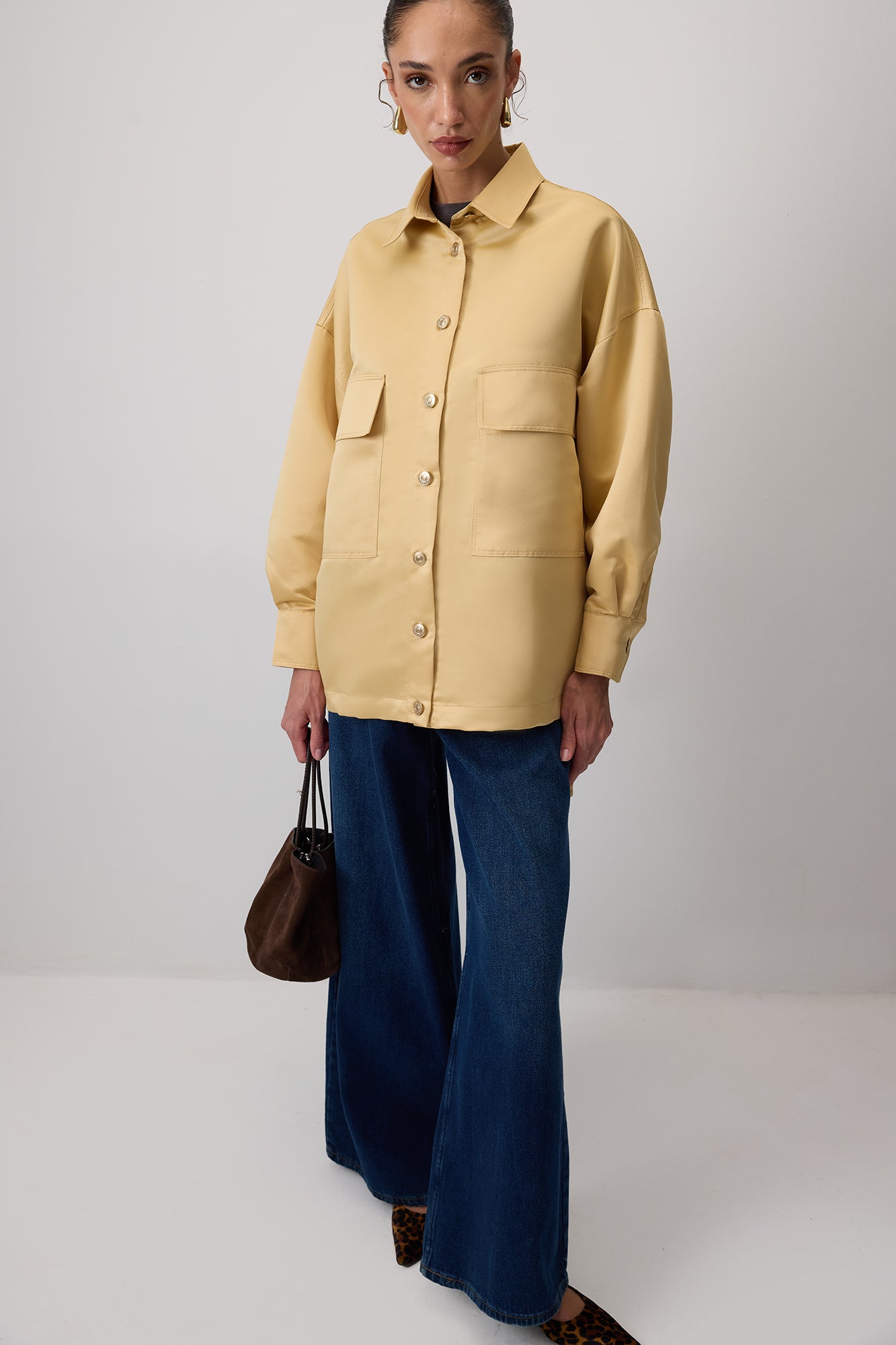 BÜZGÜLÜ SATEN OVERSIZE CEKET