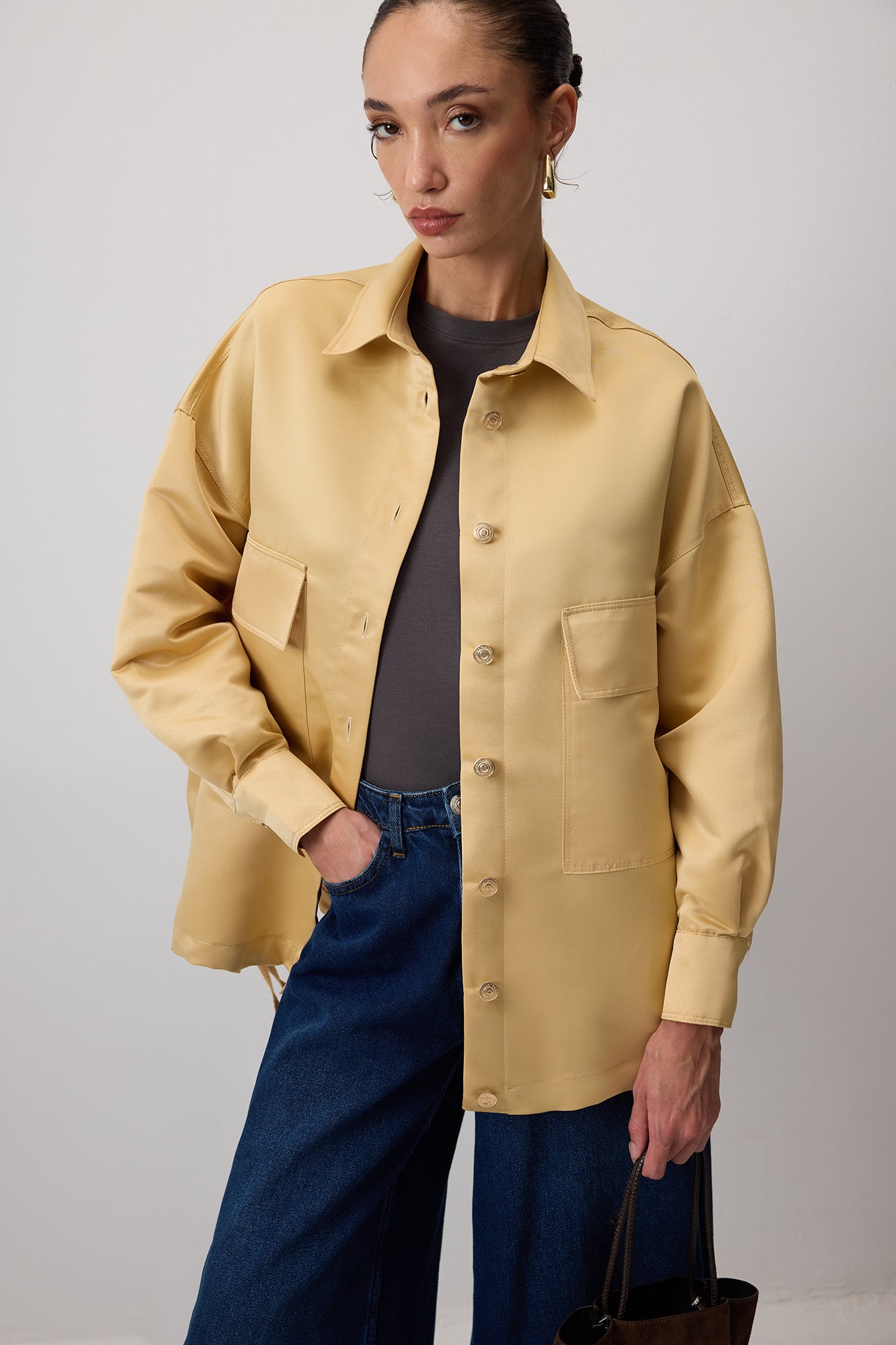 BÜZGÜLÜ SATEN OVERSIZE CEKET