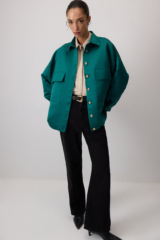 BÜZGÜLÜ SATEN OVERSIZE CEKET