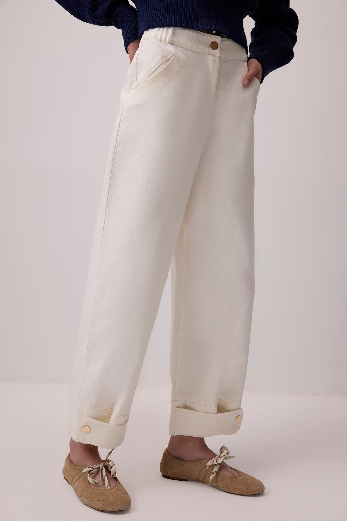MANŞET DETAYLI GABARDİN PANTOLON