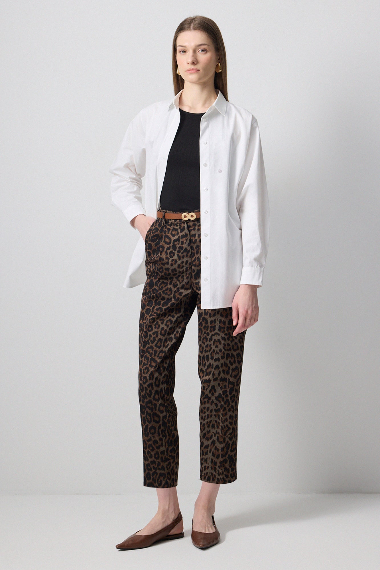 LEOPAR DESENLİ HAVUÇ PANTOLON
