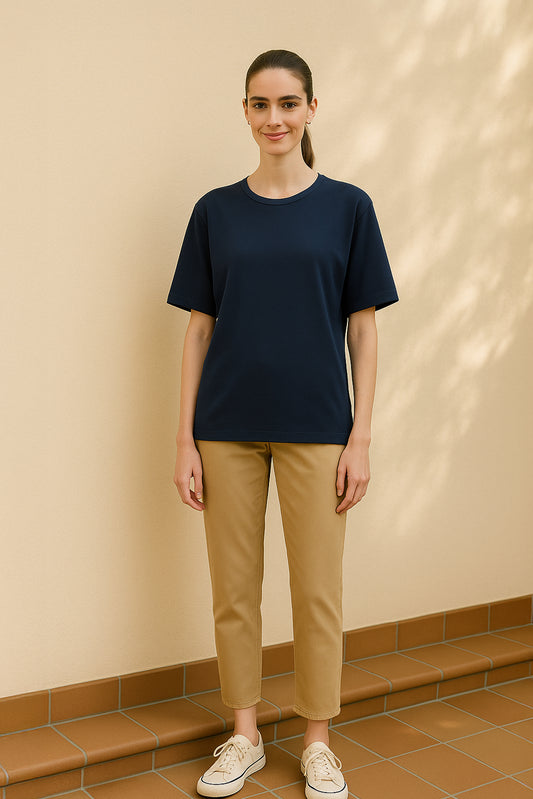 %100 PAMUKLU KISA KOLLU T-SHIRT
