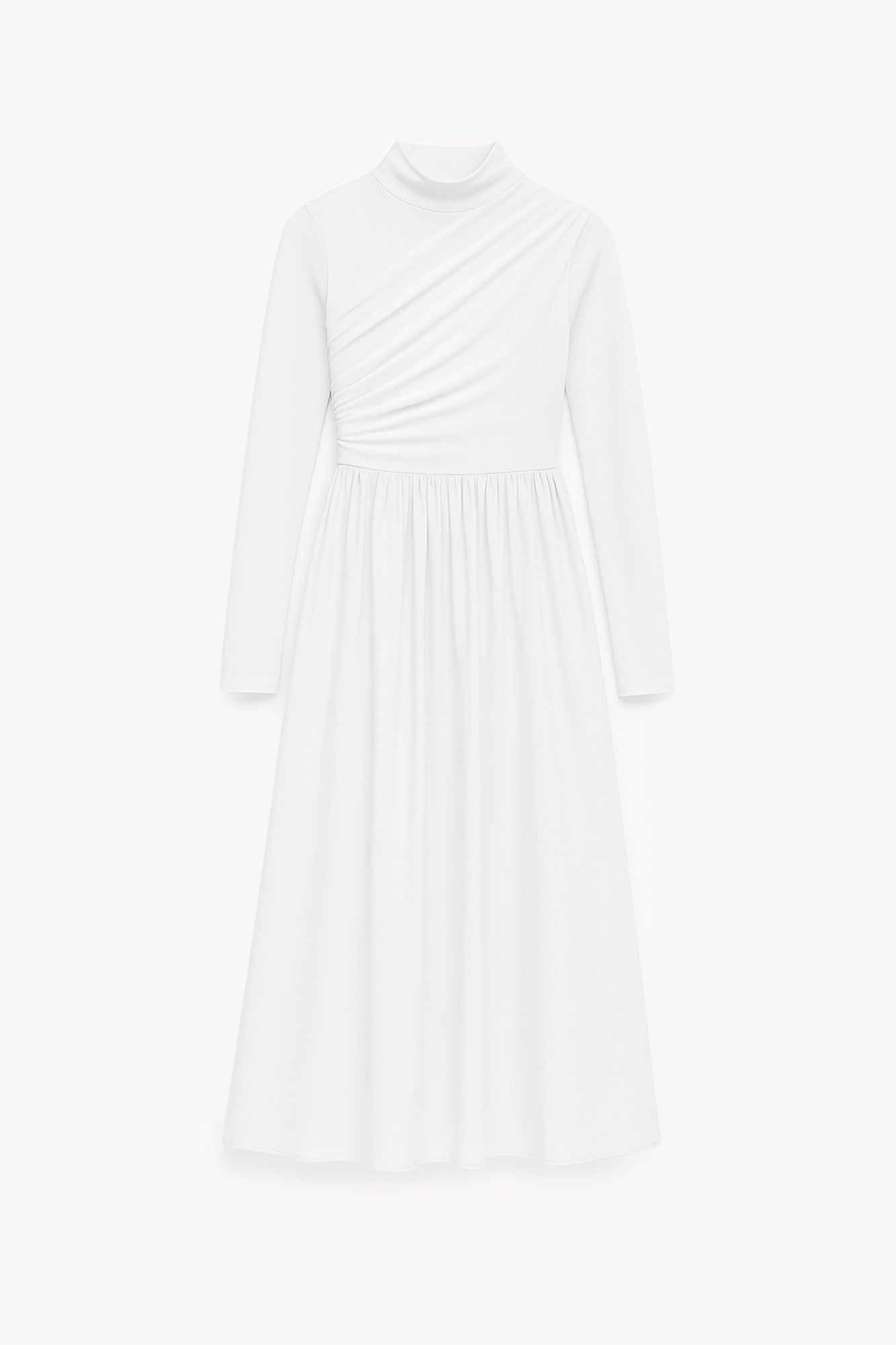 DRAPE DETAYLI ASİMETRİK ELBİSE