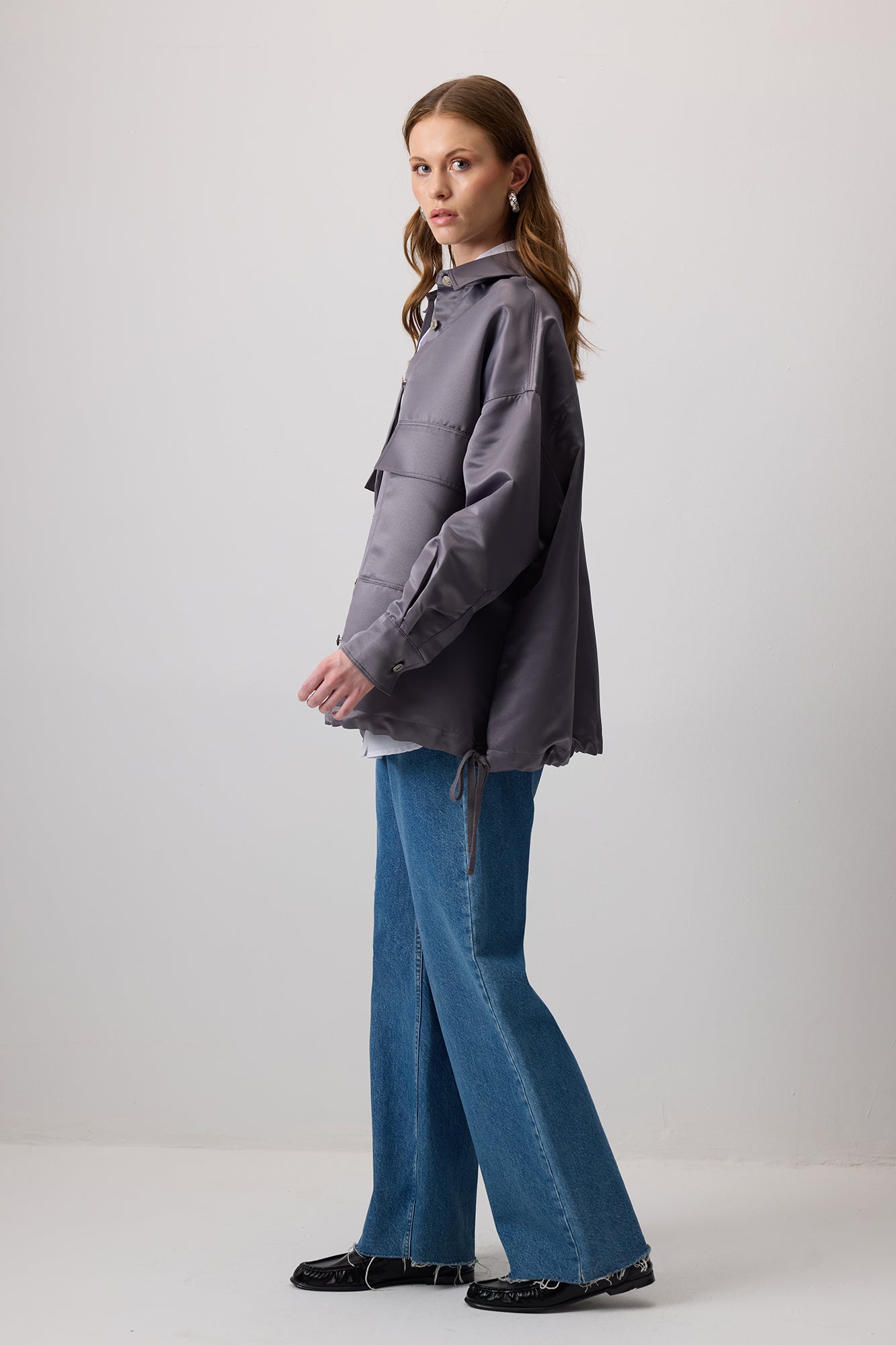 BÜZGÜLÜ SATEN OVERSIZE CEKET